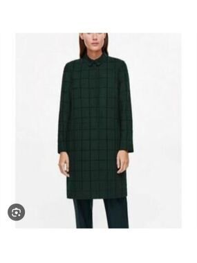 COS | Shirt Dress Plaid Green Sz 6